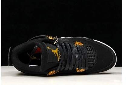 308497-032 “ROYALTY” 4 AIR BLACK MENS GOLD-WHITE JORDAN METALLIC 0923